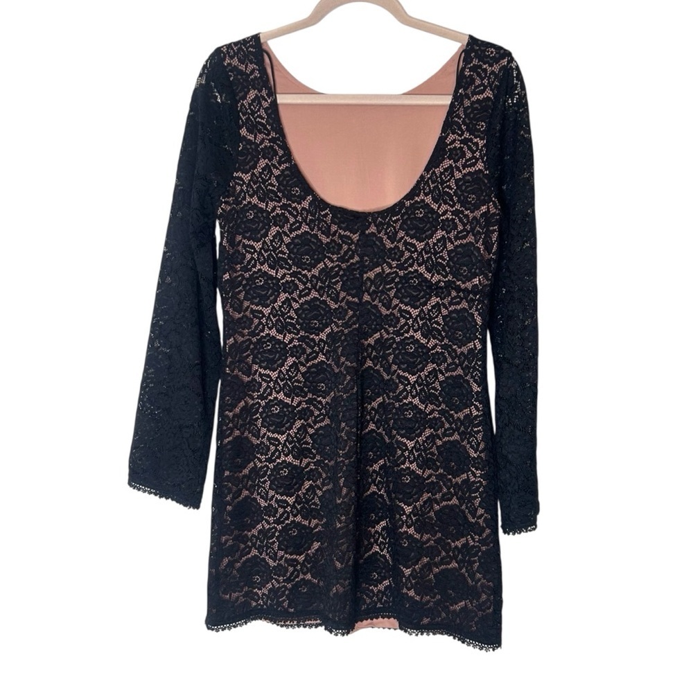 Gentle Fawn Hannah Dress- Black Lace Long Sleeve Mini Dress- Size Small - Picture 11 of 15